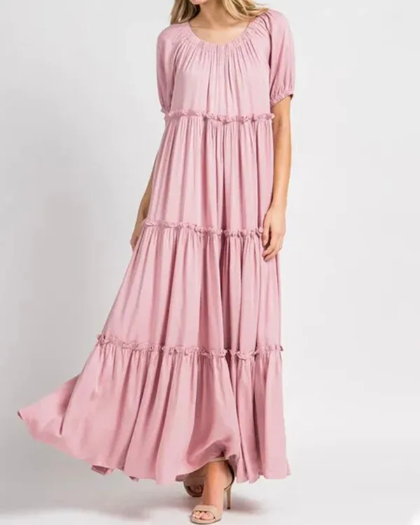 Sophisticated Tiered Maxi Dress